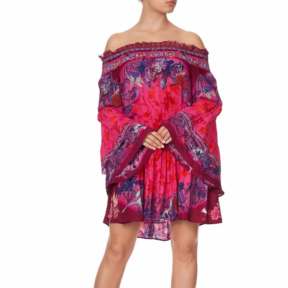 CAMILLA Off Shoulder Dress SIZE MEDIUM